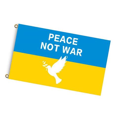 35x59 Inches Ukraine Flag Peace Of Dove We Stand With Ukraine Flag For