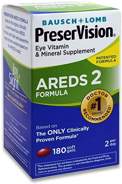 Bausch Lomb Preservision Areds 2 Formula Supplement 180 Ct