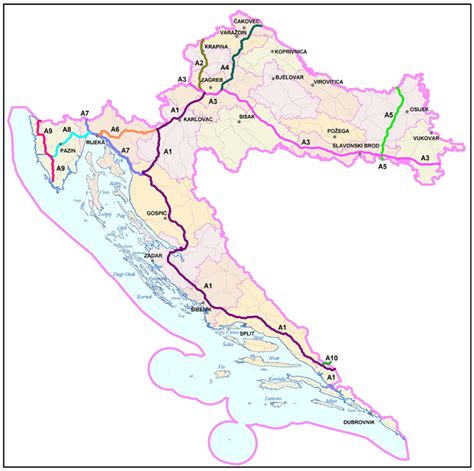 Autoceste Hrvatske Karta Gorje Karta