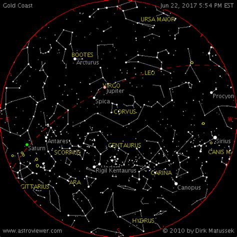 Current Night Sky Map