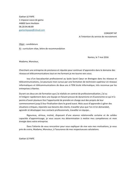 Exemple Lettre De Motivation Technicien Orange  hijaueva