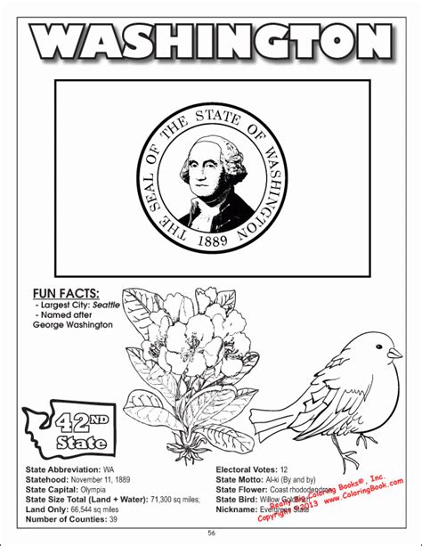 Washington State Coloring Page - Coloring Home