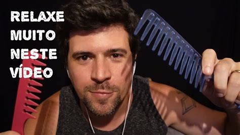 asmr escovando e massageando seu cabelo muito relaxante brushing and massaging your hair