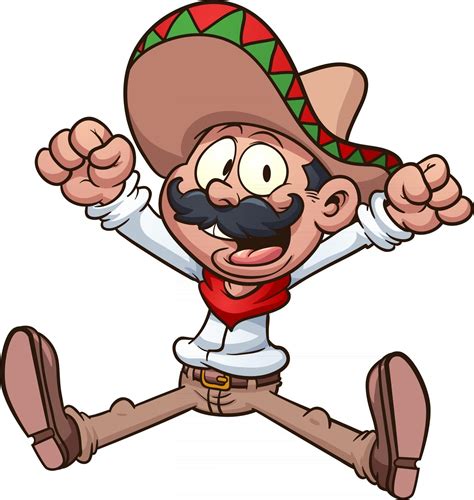 Vaquero Mexicano De Dibujos Animados Feliz 2811378 Vector En Vecteezy