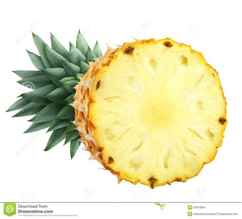 Pineapple Cut Half Isolated On White Background Stock Photo Image