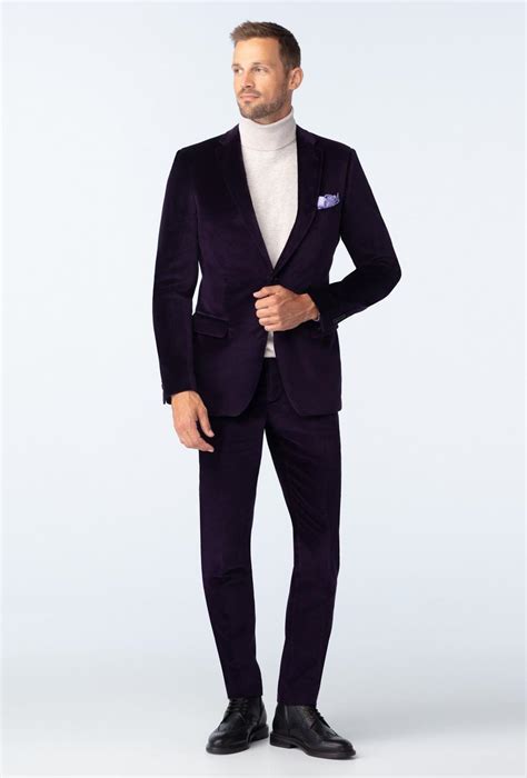 Purple Suit With Turtleneck Ubicaciondepersonascdmxgobmx