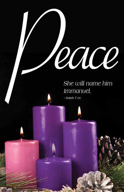 Peace Advent Candle Sunday 4 Bulletin Pkg Of 50 Cokesbury