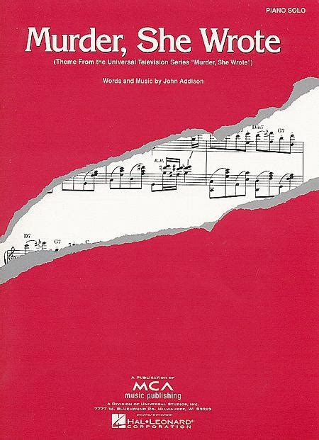Murder She Wrote Theme By John Addison Single Sheet Music For Solo Piano Buy Print Music