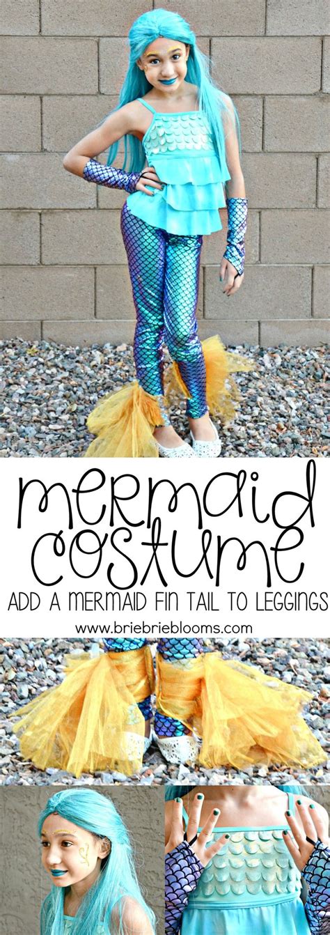 Learn How To Add A Mermaid Fin Tail To Leggings For An Easy Diy Mermaid Costume Add Accessories