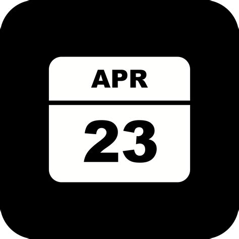 April 23rd Date On A Single Day Calendar 505261 Vector Art At Vecteezy
