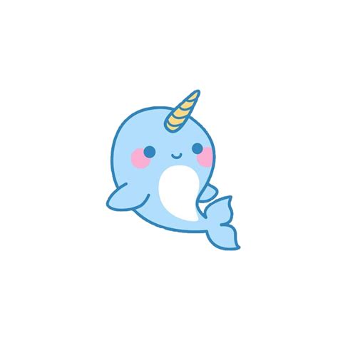 Narwal Sticker By Abbiegregory In 2020 Narwhal Drawing Cute
