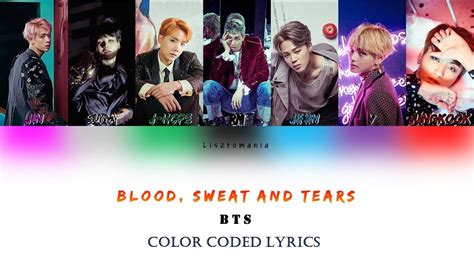 Bts Blood Sweat And Tears Color Coded Lyrics Hanromeng Audio