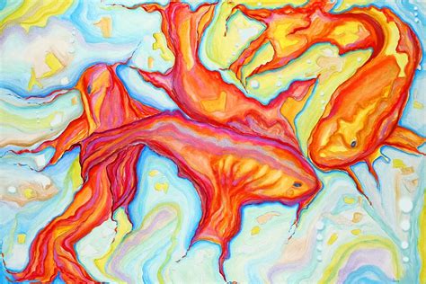 Swirling Koi Painting By Susi Franco Fine Art America