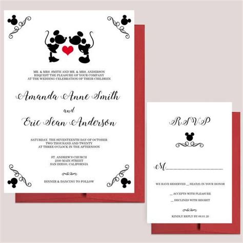 Disney Wedding Invitation Templates Jenniemarieweddings