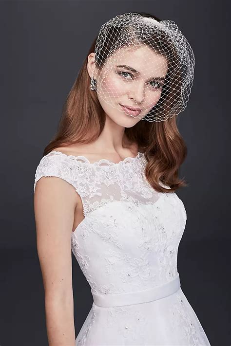 Tea Length Tulle Illusion Neckline Wedding Dress David S Bridal