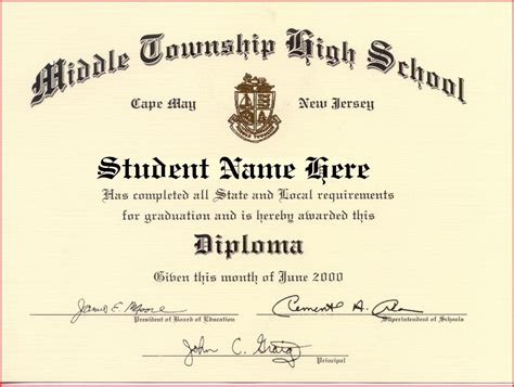 Free printable certificate templates that can all be customized online with our free certificate maker. High School Diploma Template - Printable Certificate ...