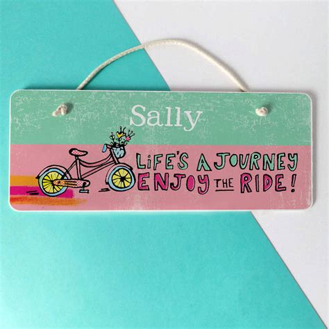 Enjoy The Ride Personalised Sign By Alice Palace