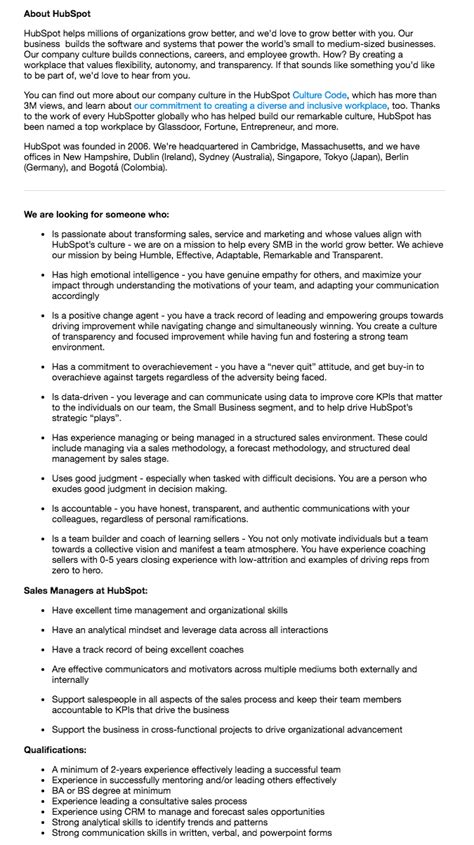 If you're looking for a job as an outside sales maintenance representative, it's important to nail the resume. The Sales Manager Job Description to Attract Right ...
