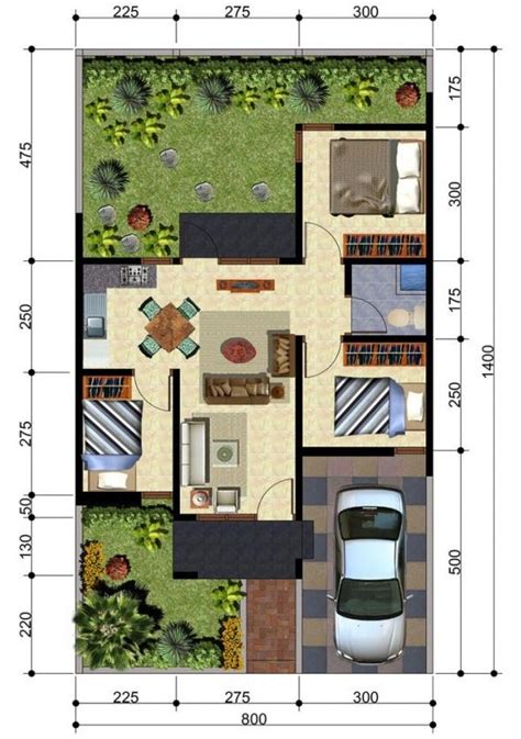 gambar desain  denah rumah minimalis  lantai kamar