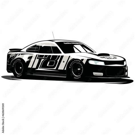 Nascar Silhouette Isolated On A White Background Vector Illustration