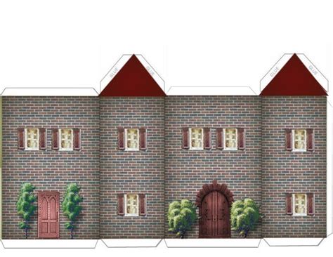 Paper Crafts Home Models Green And Brick House Wlandscaping