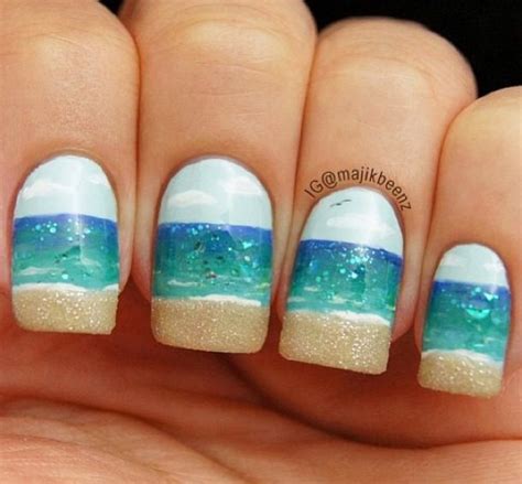 28 Colorful Nail Art Designs That Scream Summer Beach Nails Beach