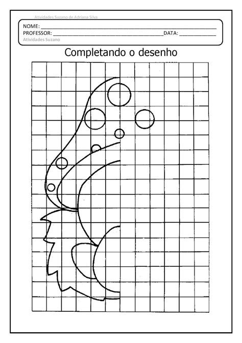 Completando Desenho Trabalhando Simetria Em Pdf Atividades