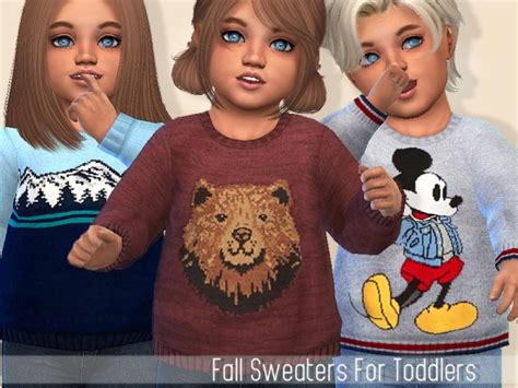 The Sims Resource Fall Sweaters For Toddlers By Pinkzombiecupcakes