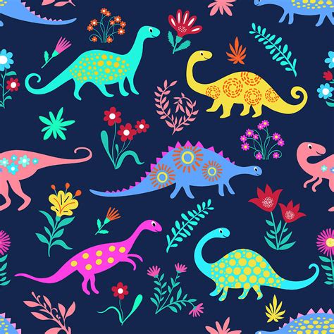Dinosaurs Cute Kids Pattern For Girls Digital Art By Dudi Art