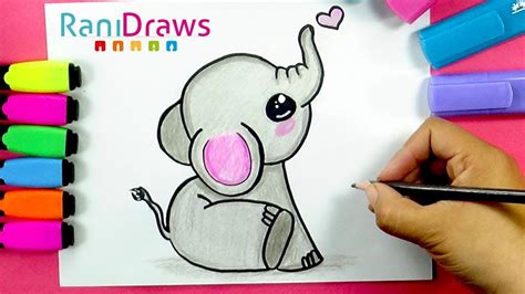 How To Draw A Cute Baby Elephant Cómo Dibujar Un Elefante BebÉ Kawaii