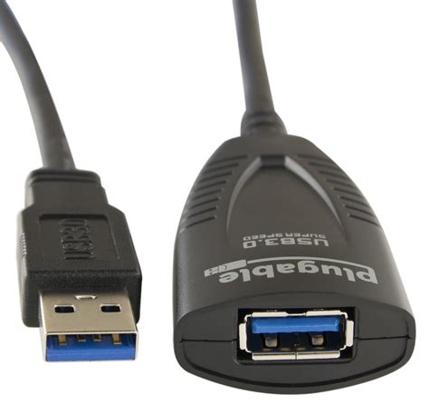 Plugable 5 Meter 16 Foot Usb 30 Active Extension Cable With Ac Power