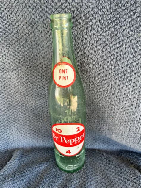 Vintage Dr Pepper Soda Pop Bottle 16 Oz One Pint Neck Circle 750