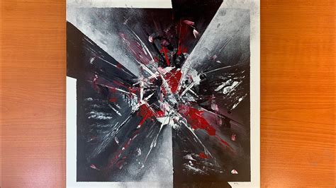 Explosion Red Abstract Painting In Acrylics Painting Techniques