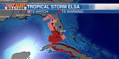 Tropical Storm Elsa Nearing Cuba With Florida To Follow