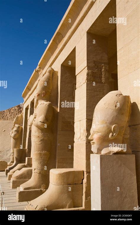 Statues Of Queen Hatshepsut Hatshepsut Mortuary Temple Deir El Bahri Unesco World Heritage
