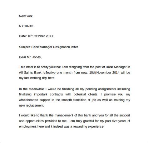 Free 8 Resignation Letters In Ms Word Pdf