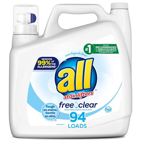 All Liquid Laundry Detergent Free Clear For Sensitive Skin 141 Ounce