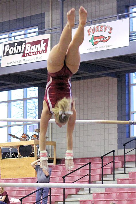 Athletes competed collectively, with only a few seconds on each. TWU Gymnastics Bars Brittany Johnson | February 26 ...