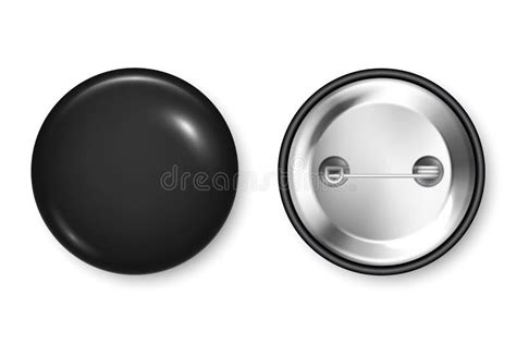 Realistic Black Blank Badge 3d Glossy Round Button Pin Badge Mockup