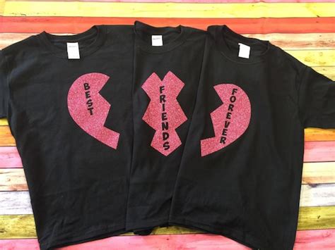 3 Best Friend Shirts Best Friends Forever Shirts Set Of 3 Etsy