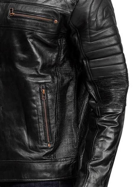 Johnson Black Real Leather Stylish Men Jacket Paragon Jackets