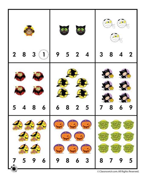 Preschool Worksheets For Halloween Halloween Number Recognition