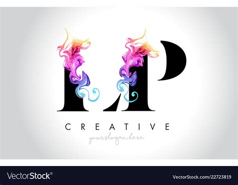 Lp Vibrant Creative Leter Logo Design Royalty Free Vector