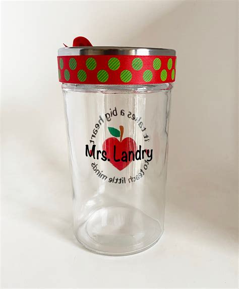 personalized teacher candy jar t for teacher etsy