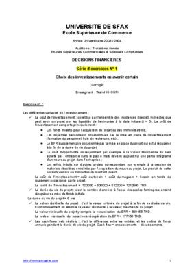 Exercices Corrige Choix Des Fournisseur Pdf Notice Manuel D Utilisation