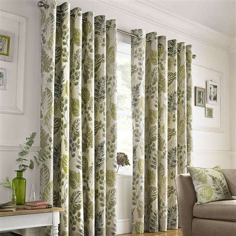 Green New Forest Lined Eyelet Curtains Curtains Spare Bedroom Decor