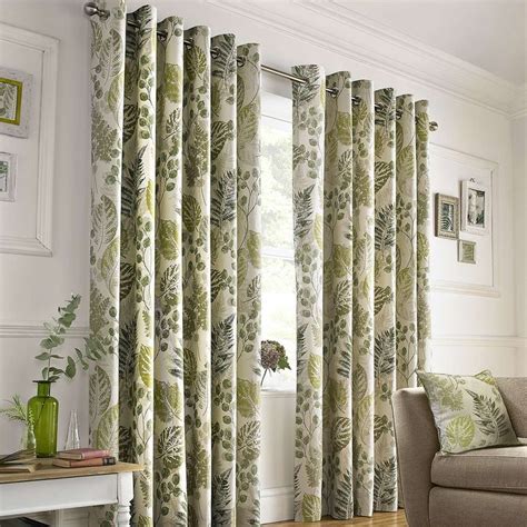 Bed room is like the heaven where we get our most comfort in our life, which is the sleep. Green New Forest Lined Eyelet Curtains | Spare bedroom ...