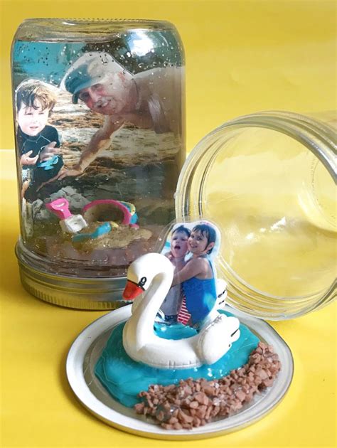 Diy Snow Globes Personalized With Photographs Easy Mason Jar Crafts