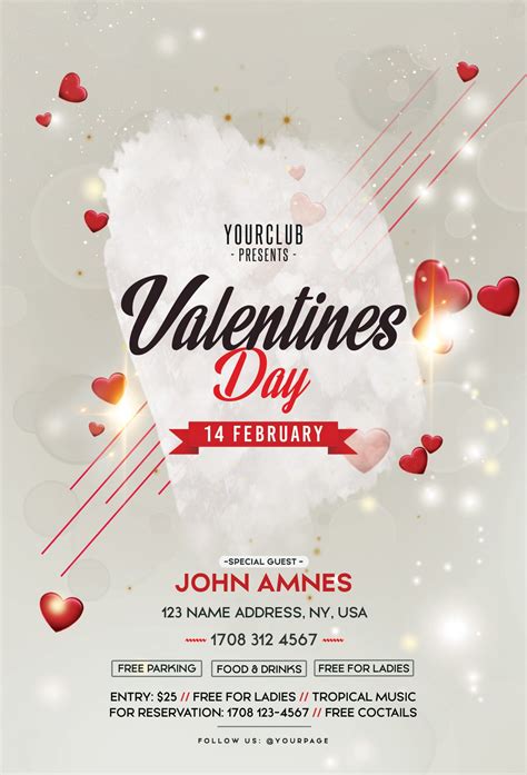 Valentines Day Free Psd Flyer Template Stockpsd