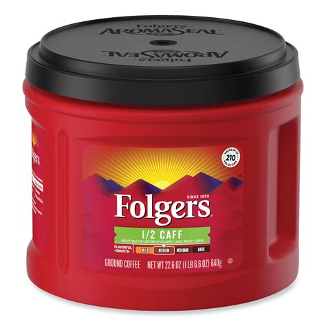Folgers® Coffee Half Caff 226 Oz Canister Coastal Sanitary Supply Co